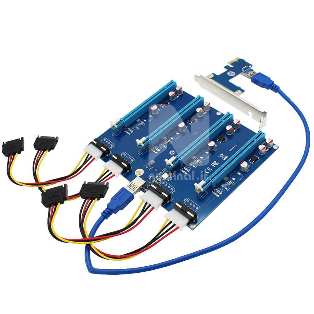 تبدیل pcie به 4 پورت 16x گرافیک