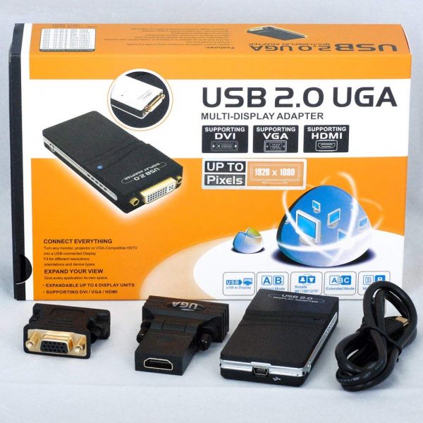 تبدیل USB به DVI + VGA + HDMI به همراه خروجی صدا